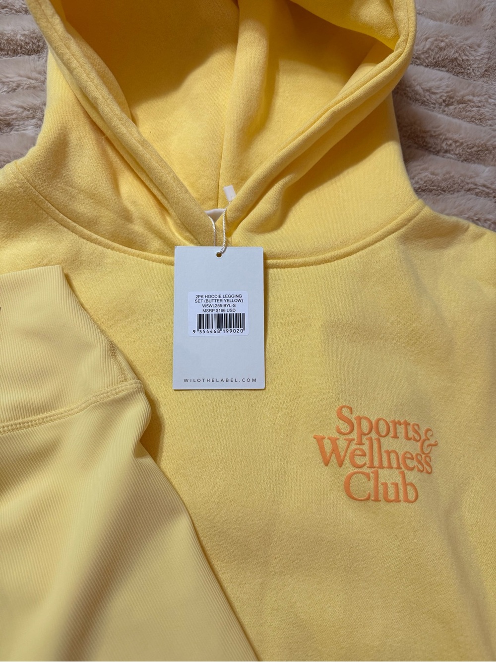 Wilo matching set Yellow 'Sports & Wellness Club' Pullover Hoodie - Picture 2 of 6